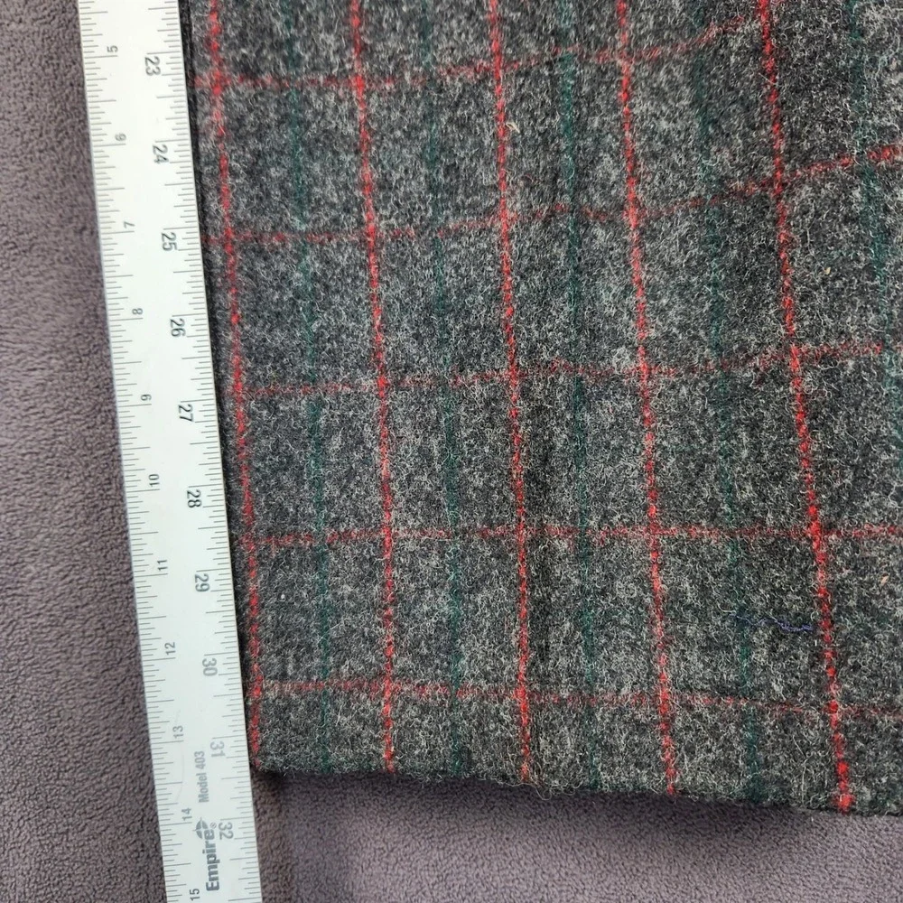 Vintage Woolrich Hunting Pants Mens 36 Gray Red Plaid Malone Heavy Wool USA Made - Picture 10 of 12